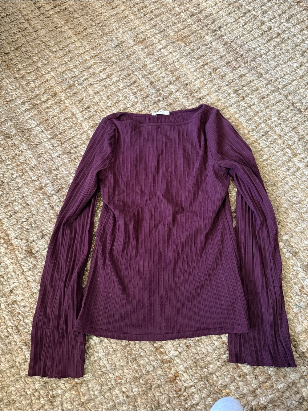 Madewell Women's Long-Sleeve Ribbed Top in Plum